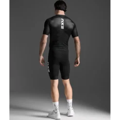 2XU Aero Hex Sleeved Trisuit Heren - zwart/wit