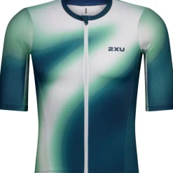 2XU Aero Hex Triathlon Top Heren - jelly mint/majol