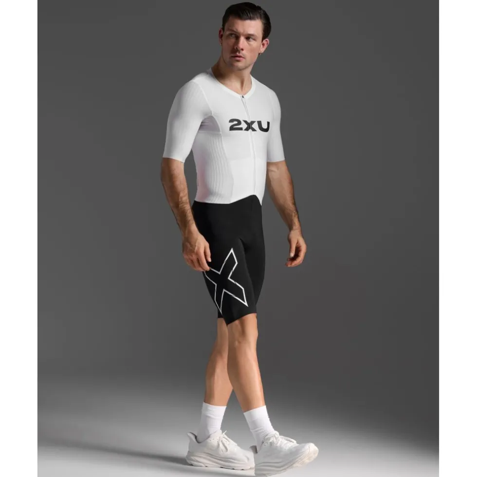 2XU Light Speed React Sleeved Trisuit Heren - zwart/wit