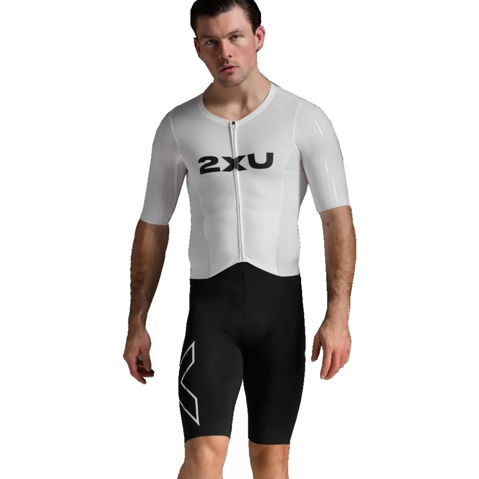 2XU Light Speed React Sleeved Trisuit Heren - zwart/wit