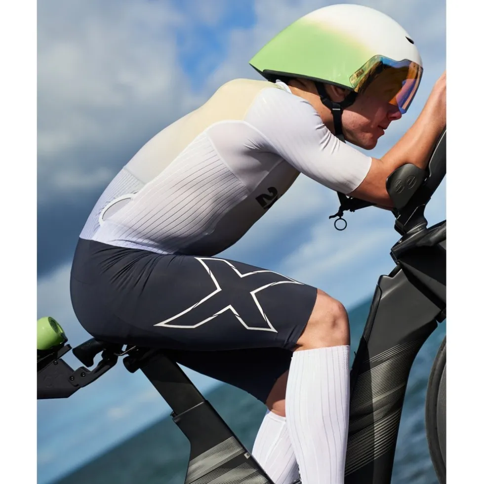 2XU Light Speed React Sleeved Trisuit Heren - cool matcha/india ink
