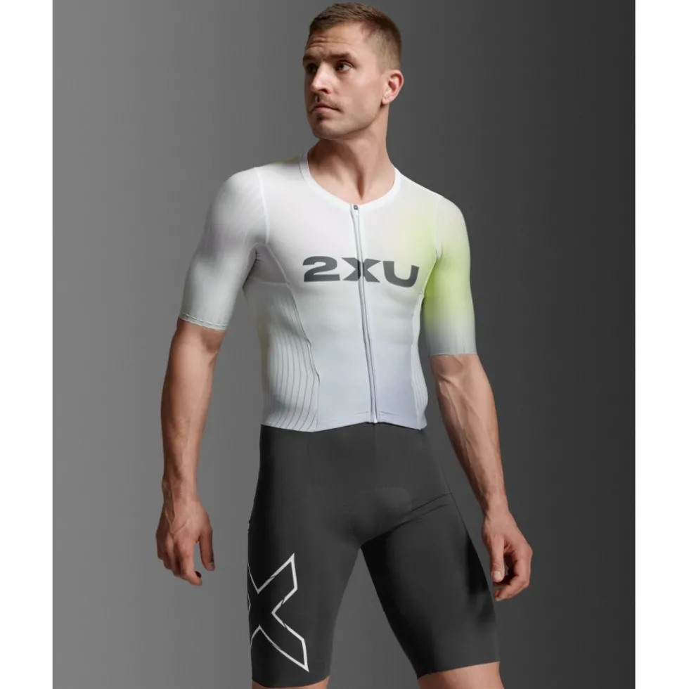 2XU Light Speed React Sleeved Trisuit Heren - cool matcha/india ink