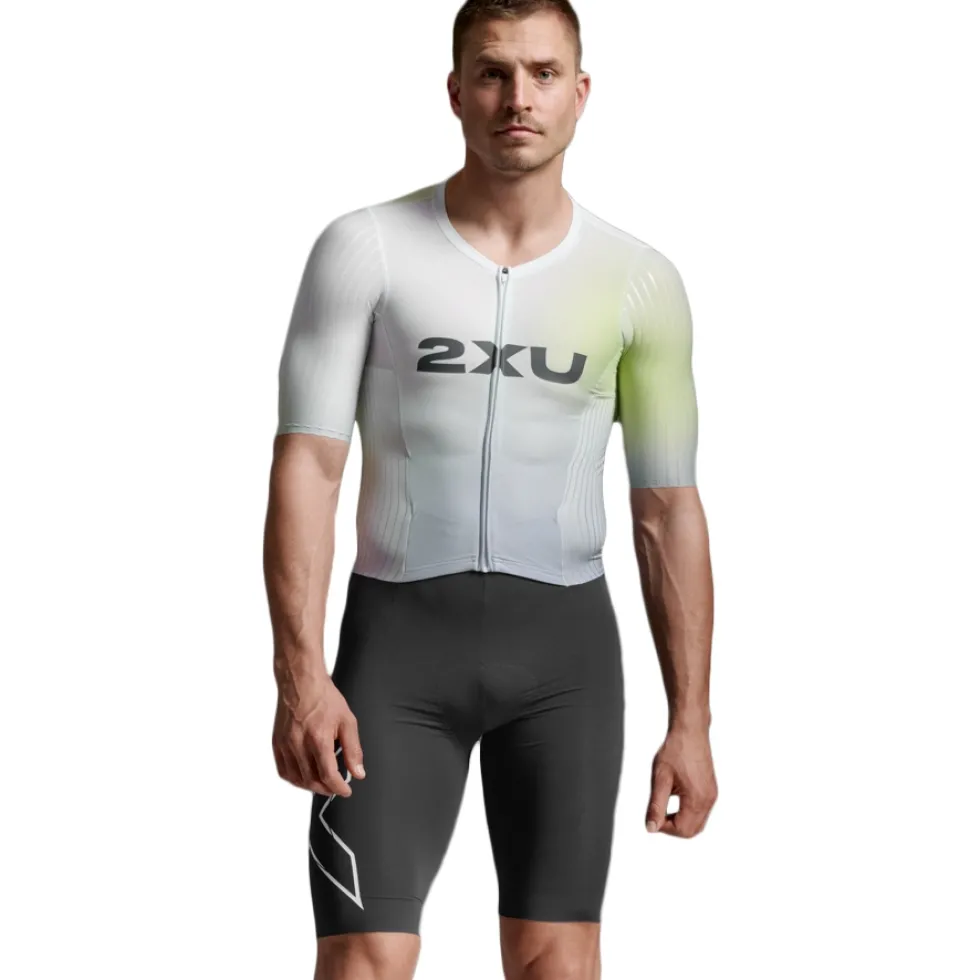 2XU Light Speed React Sleeved Trisuit Heren - cool matcha/india ink