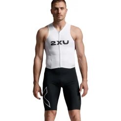 2XU Light Speed React Zonder Mouwen Trisuit Heren - black/white