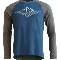 Zimtstern PureFlowz MTB Shirt met lange Mouwen Heren - French Navy / Dusty Olive