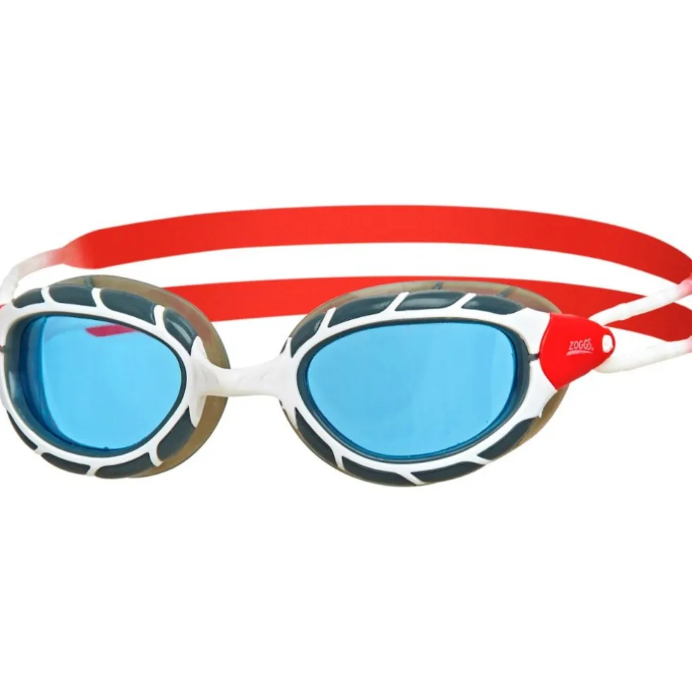 Zoggs Predator Zwembril - White/Red - Tint Blue
