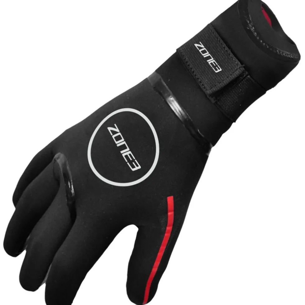 Zone3 Neoprene Heat-Tech Warmth Zwemhandschoenen - zwart/rood