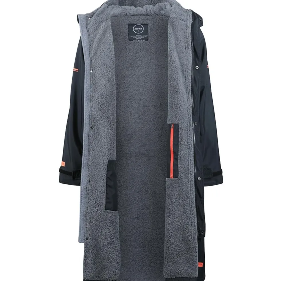 Zone3 Oversize Heat-Tech Badjas - zwart/oranje