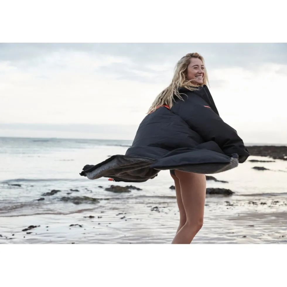 Zone3 Oversize Heat-Tech Badjas - zwart/oranje