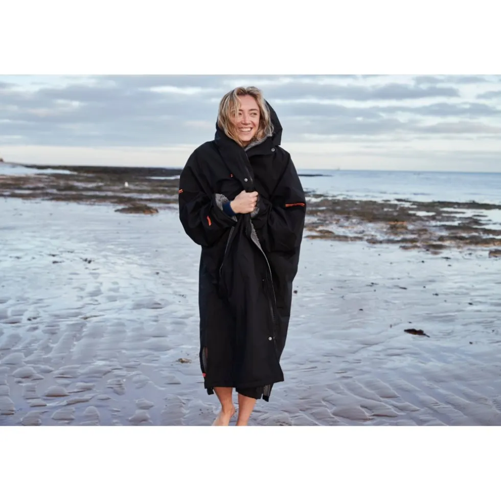 Zone3 Oversize Heat-Tech Badjas - zwart/oranje