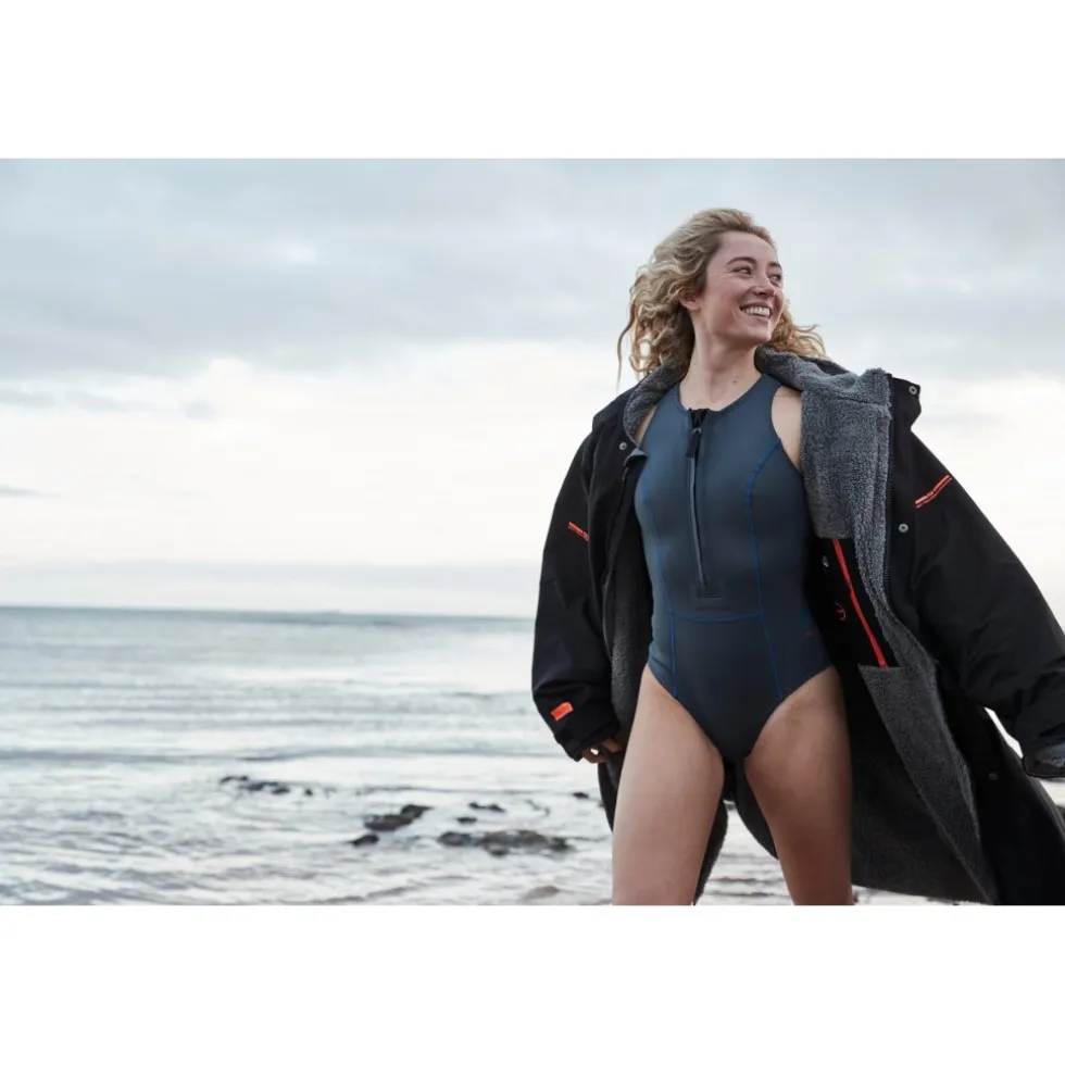Zone3 Oversize Heat-Tech Badjas - zwart/oranje