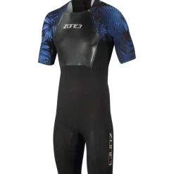 Zone3 Zwempak met Korte Mouwen Heren - zwart/blauw