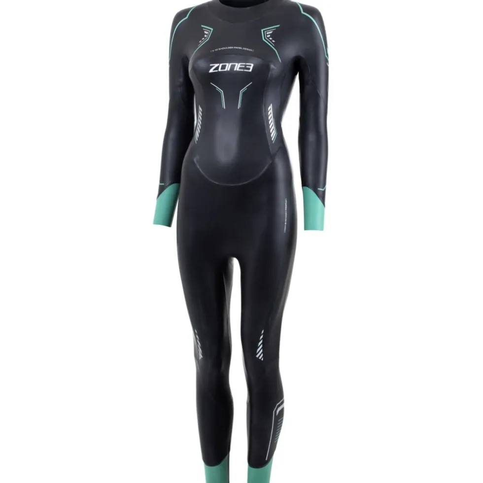 Zone3 Terraprene® Vision Wetsuit Dames - zwart/eucalyptus green
